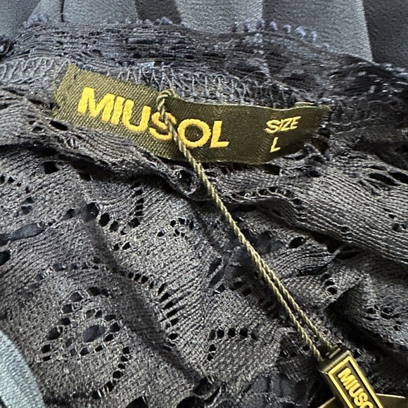 NWT Miusol Women's Casual Deep- V Neck Sleeveless Lace Maxi Dress sz L - Picture 5 of 13